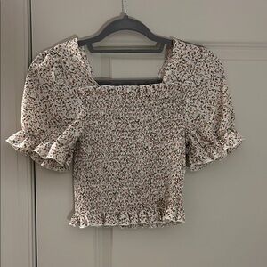 SHEIN Multicolor Floral Smocked Blouse